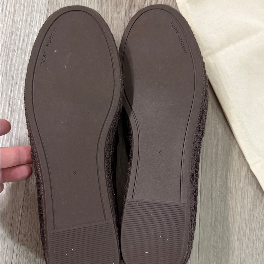 Tory Burch Dark Brown Suede Loafers with Crystal Logo
Dust bag 
No original box - Picture 4 of 12